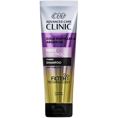EVA ADVANCED CARE CLINIC GOLD PARTICLES & ARGAN OIL FRIZZ CONTROL TAMING SHAMPOO 230 ML